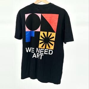 ZARA Marco Oggian Black Graphic Art Statement Cotton T-Shirt